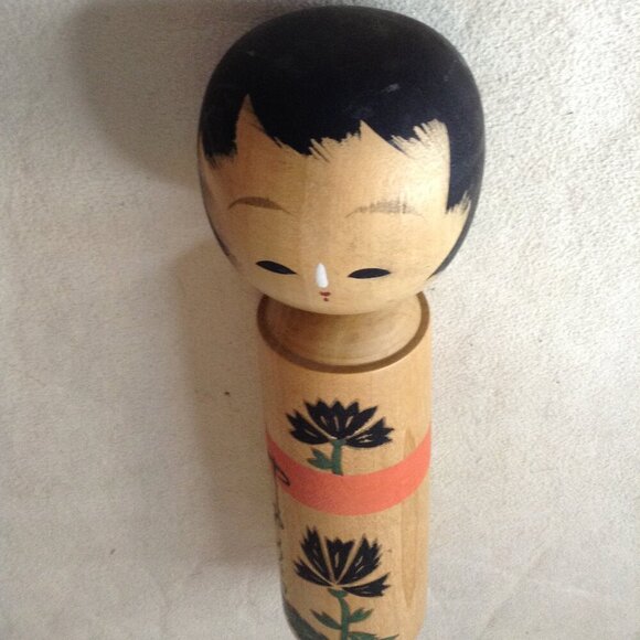 VTG Japanese Kokeshi Doll; "Sleeping"; Dento, signed, wood turned; Asian collect - Picture 5 of 6